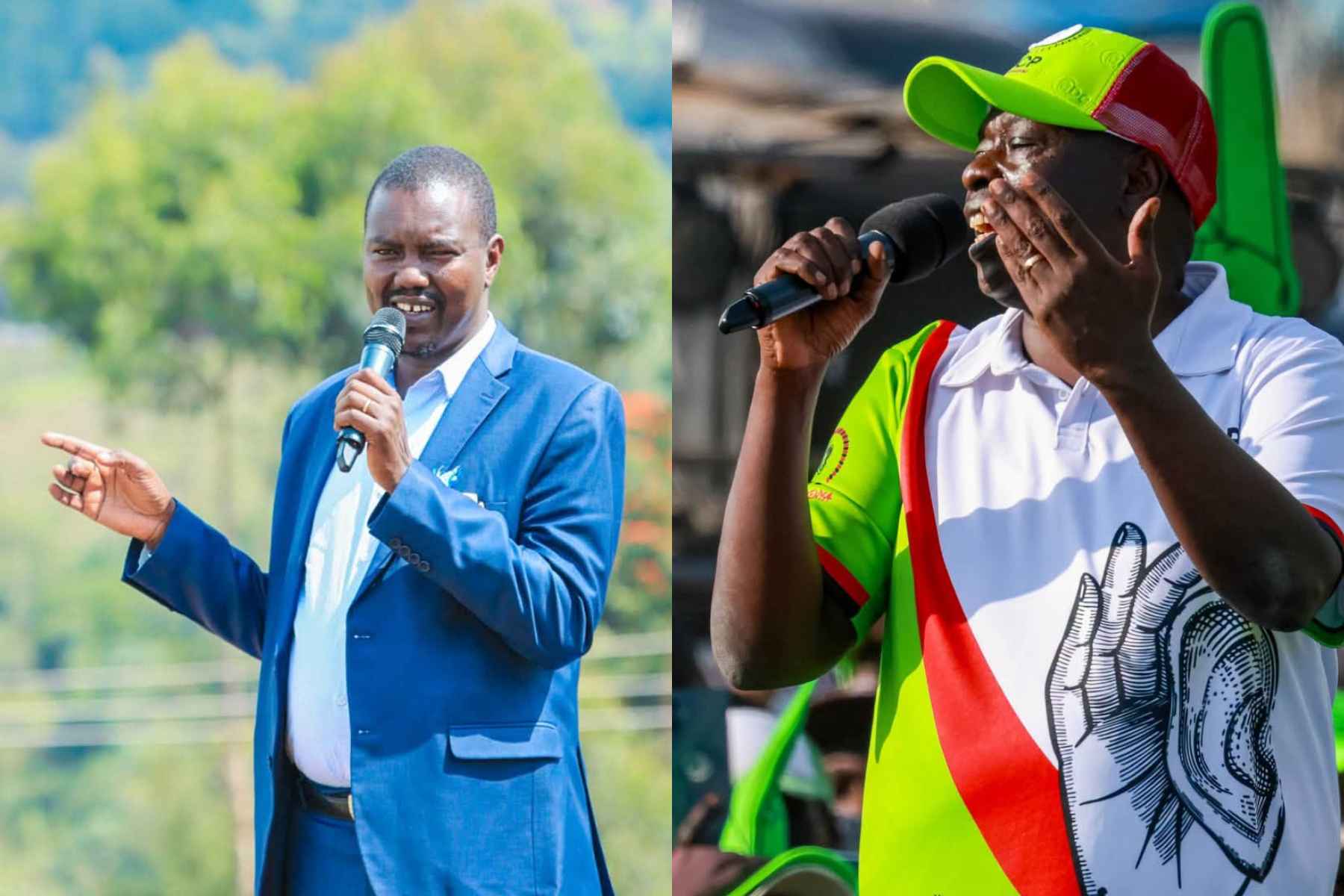 Collage photo of Senator Jackson Mandago and Rigathi Gachagua.
